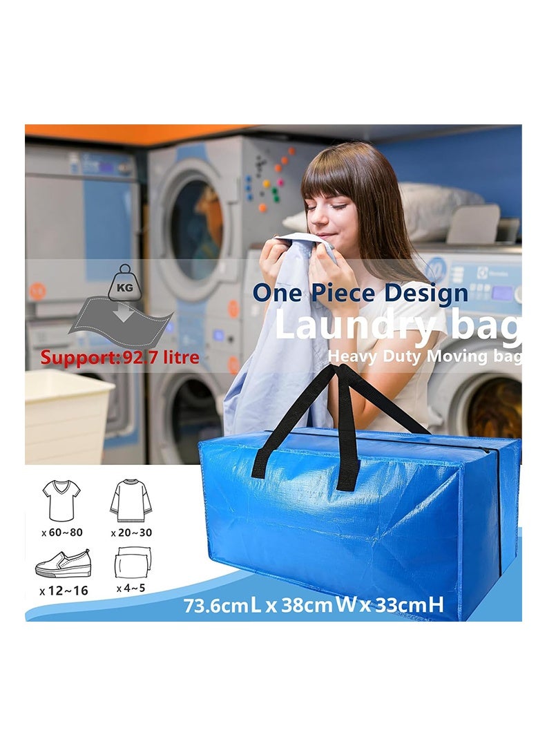 Auger Moving Bags,2 Pack Heavy Duty Extra Large Moving Bags Storage Tote - Strong Handles& Backpack Straps - Space Saving Storage Bags Alternative to Moving Boxes and Bins, Storage Totes Holiday, Travel,Storage Moving & Clothing Storage Packing Organizer Blue - Image 4